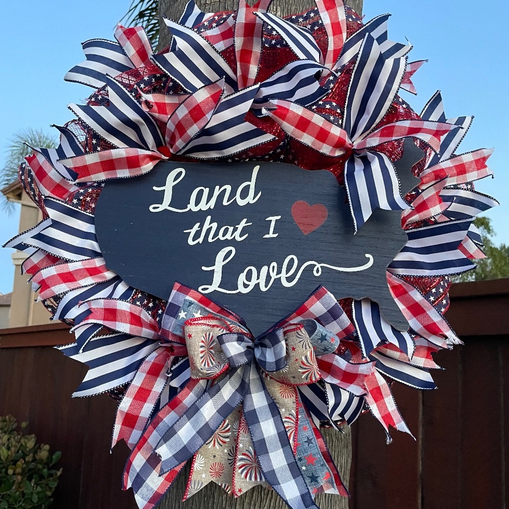 Custom Patriotic 4th of July Wreath